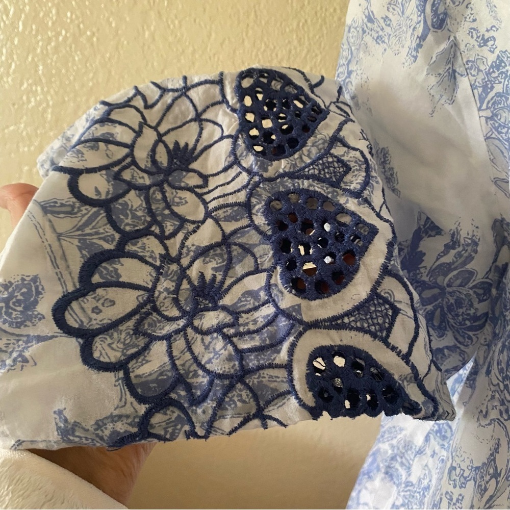 Soft Surroundings Peasant Embroidered Floral Top - Picture 3 of 7